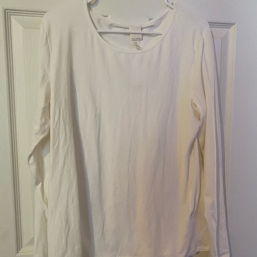 H&M- White Long Sleeve Shirt